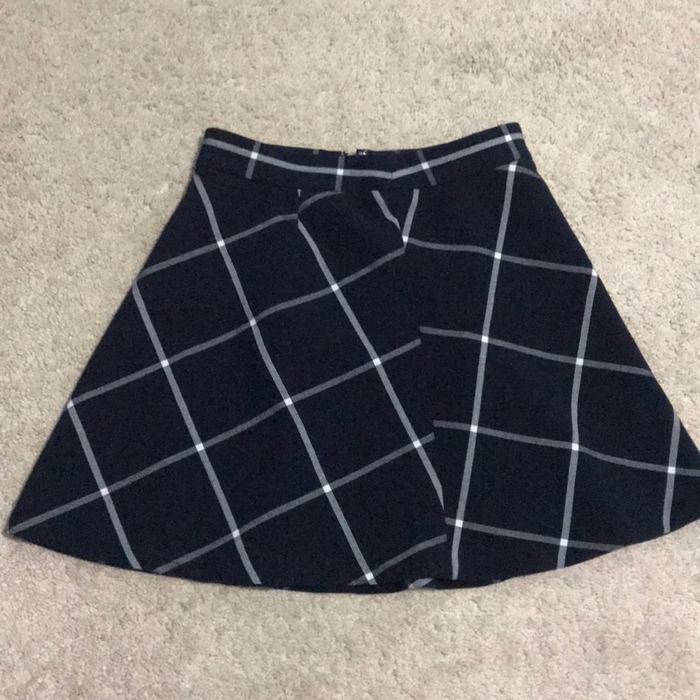 plaid indigo skirt.